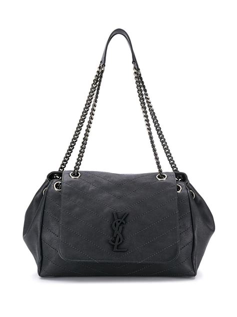 Saint Laurent Ysl Medium Nolita Shoulder Bag in Gray 